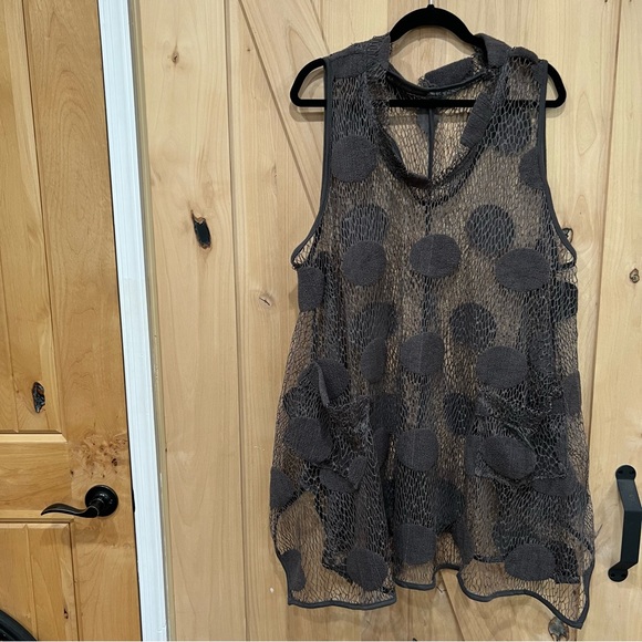 Heydari Sheer Netting Swing Polka dots Blouse Top Size 1 Rare - Picture 2 of 13